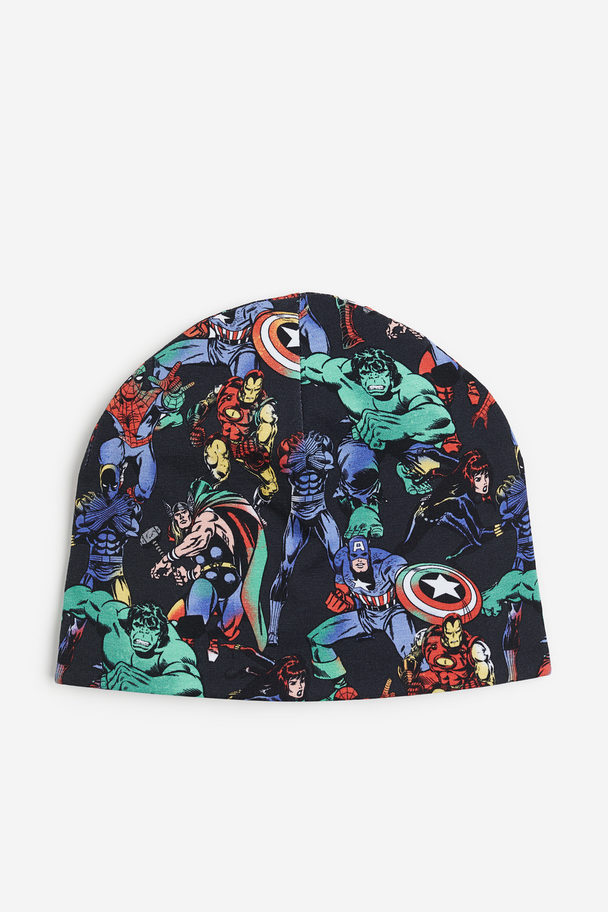 H&M Tricot Muts Met Print Zwart/marvel Comics