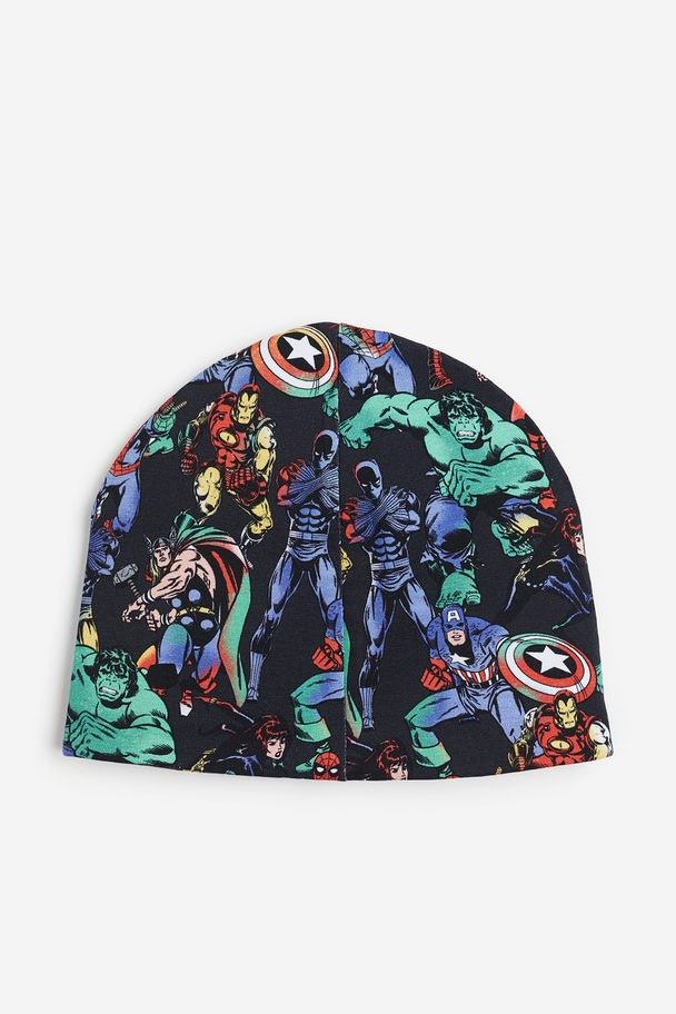 H&M Jerseymütze mit Print Schwarz/Marvel Comics