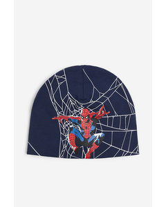 Jerseymütze mit Print Dunkelblau/Spiderman