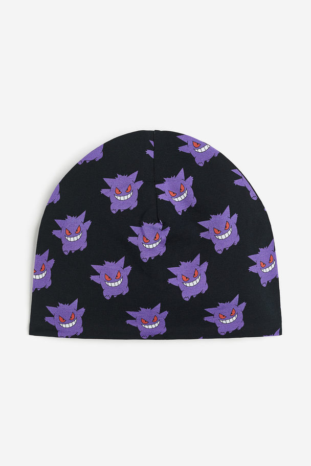 H&M Jerseymütze mit Print Schwarz/Pokémon