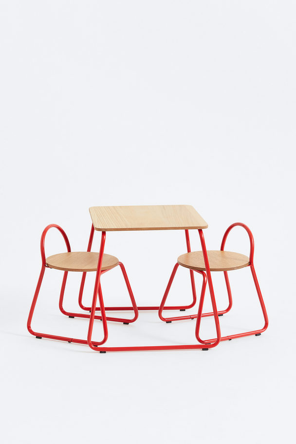 H&M HOME Kindertisch mit Stühlen Rot/Beige