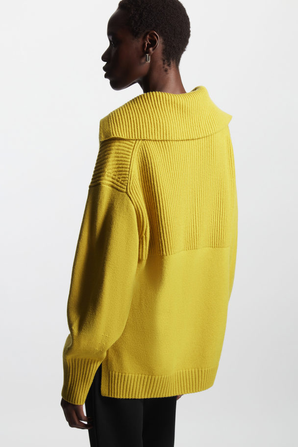 COS Spread-collar Wool Jumper Yellow