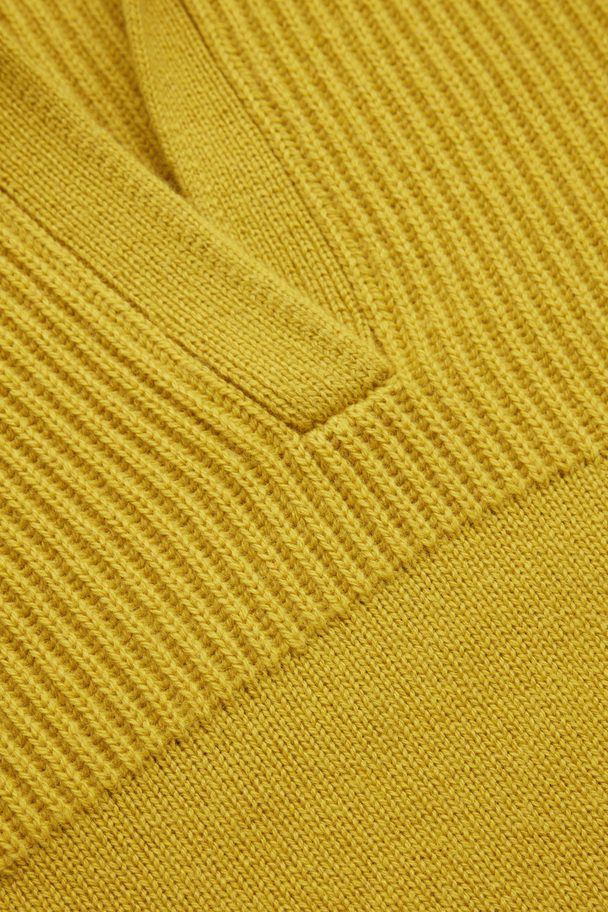 COS Spread-collar Wool Jumper Yellow