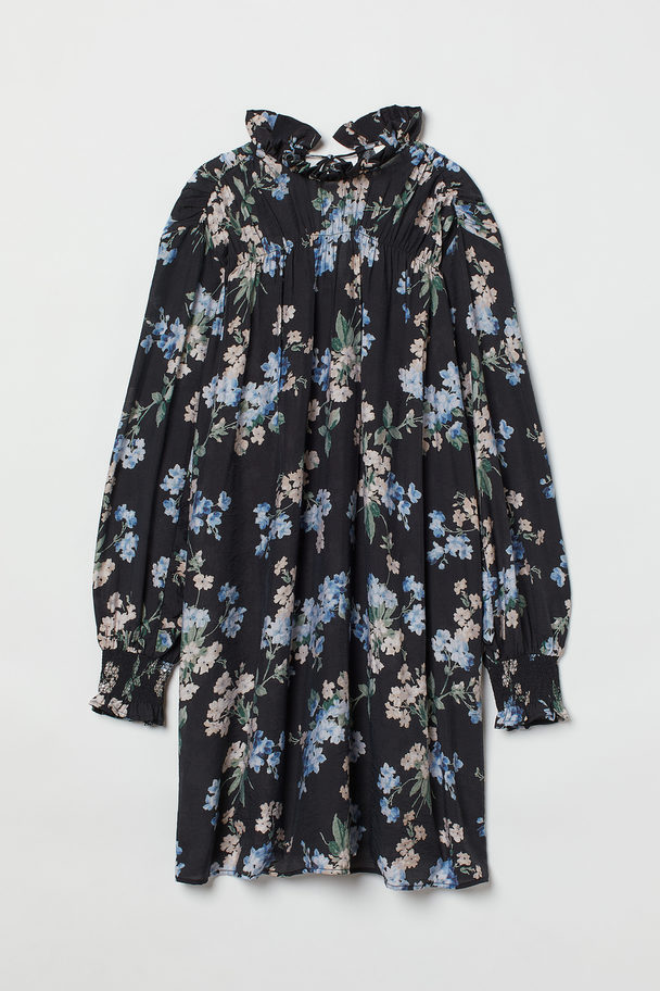 H&M A-line Dress Black/floral