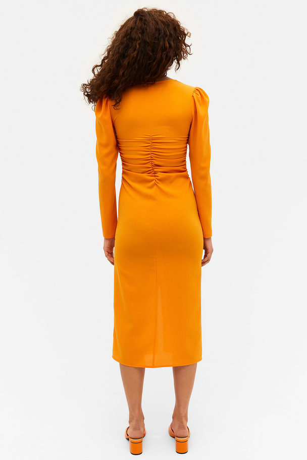 Monki Orange Ruched Front Dress Orange