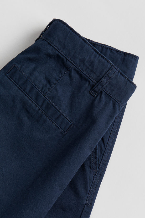 H&M Cotton Chino Shorts Dark Blue