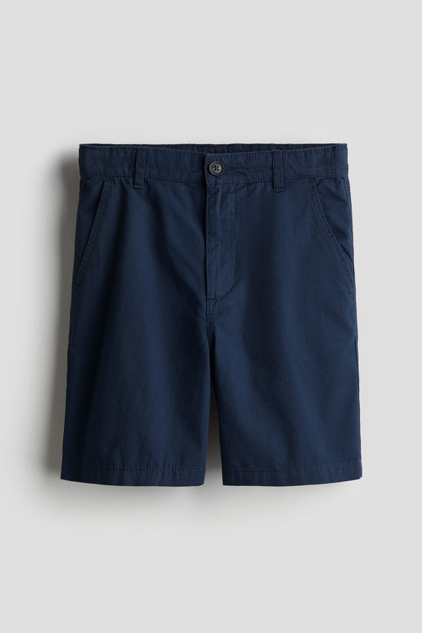 H&M Cotton Chino Shorts Dark Blue