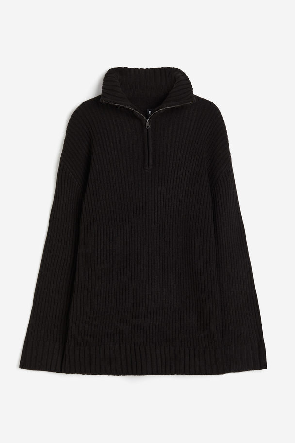H&M Oversized Zip-top Jumper Black