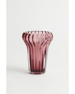 Small Fluted Vase Dark Pink