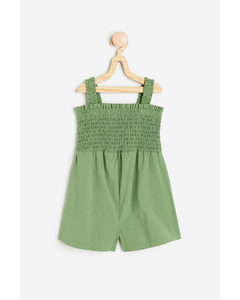 Gesmokte Jumpsuit Groen