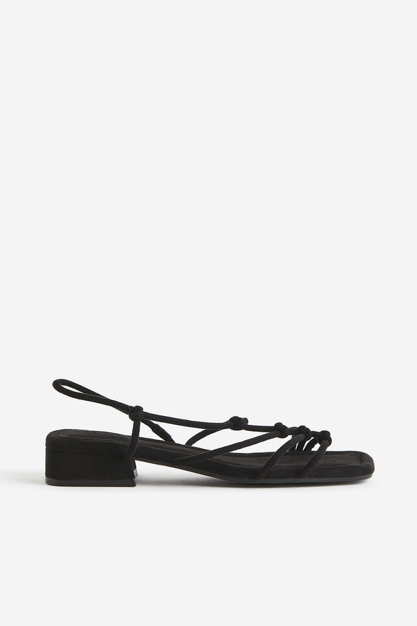 H&M Knot-detail Strappy Sandals Black