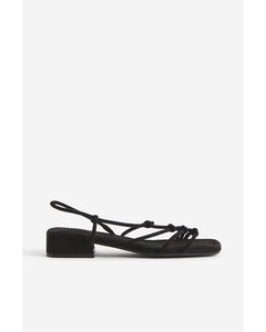 Knot-detail Strappy Sandals Black