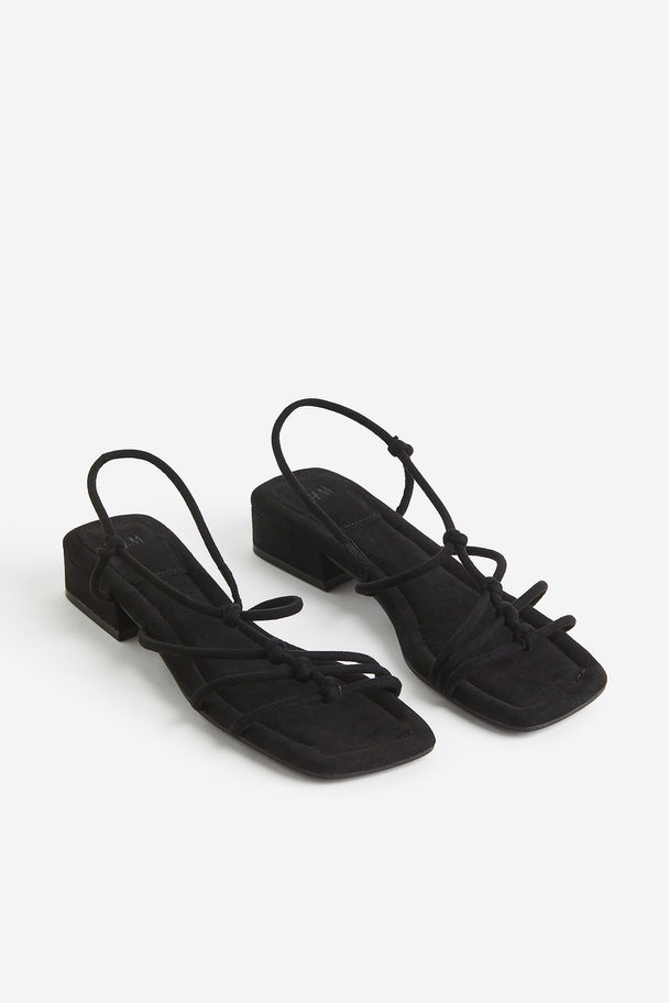 H&M Sandaletten Met Geknoopte Riempjes Zwart