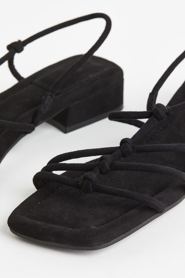 H&M Sandaletten Met Geknoopte Riempjes Zwart