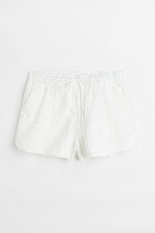 H&M H&m+ Cotton Shorts White