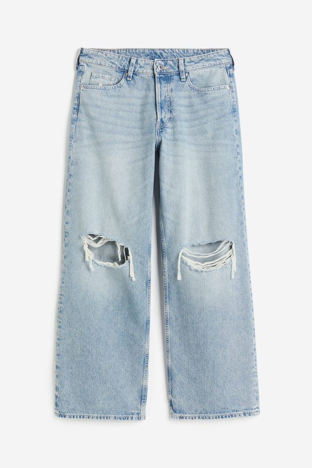 H&M Baggy Low Jeans Curvy Fit Lys Denimblå