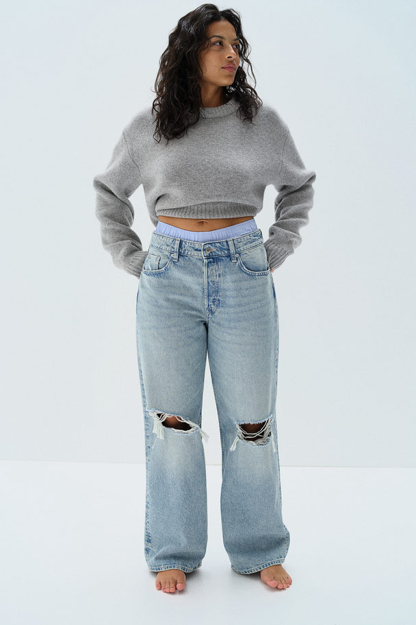 H&M Curvy Fit Baggy Low Jeans Lys Denimblå