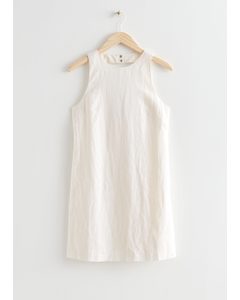 Sleeveless Open Back Mini Dress White