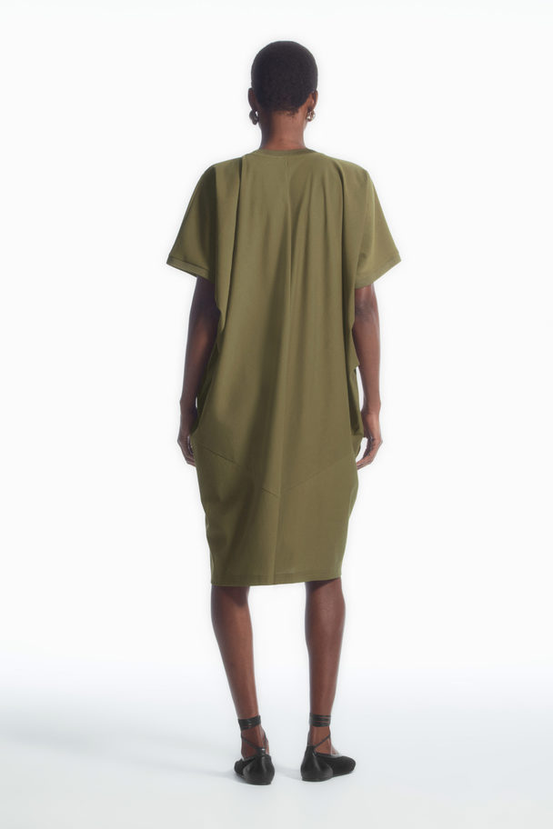 COS Batwing-sleeve T-shirt Dress Khaki Green