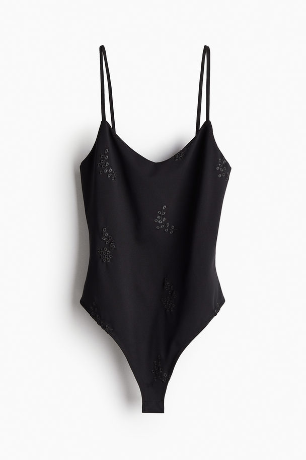 H&M Strappy Body Met V-hals Zwart