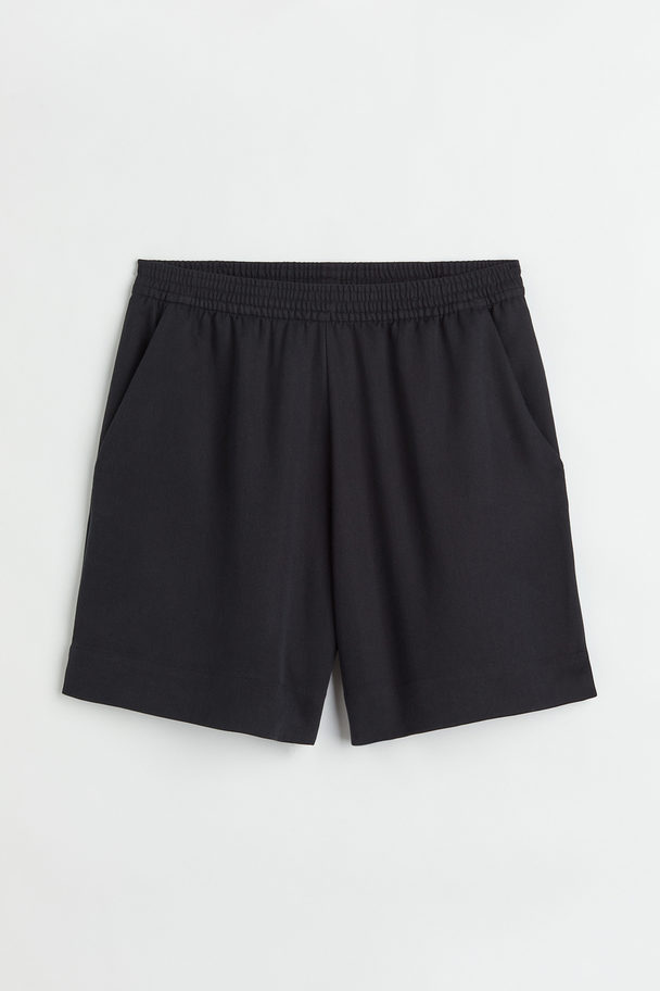 H&M Lyocell-blend Bermuda Shorts Black