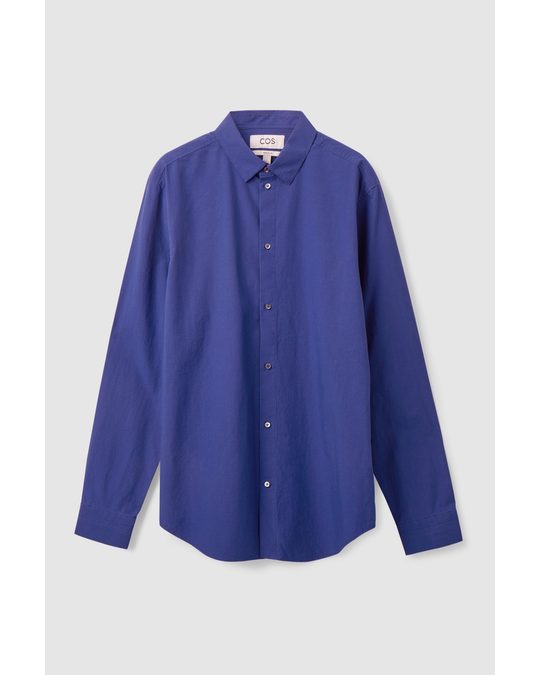 COS Regular-fit Long-sleeve Shirt Bright Blue