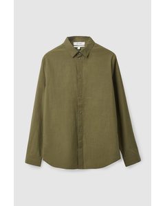 Regular-fit Long-sleeve Shirt Khaki Green