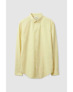 Regular-fit Long-sleeve Shirt Light Yellow