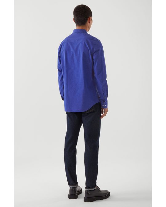 COS Regular-fit Long-sleeve Shirt Bright Blue