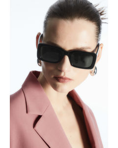 Square-frame Acetate Sunglasses Black