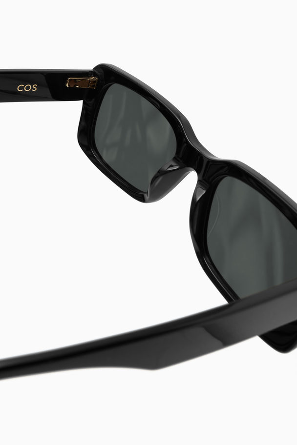 COS Acetat-solglasögon Med Fyrkantiga Bågar Svart