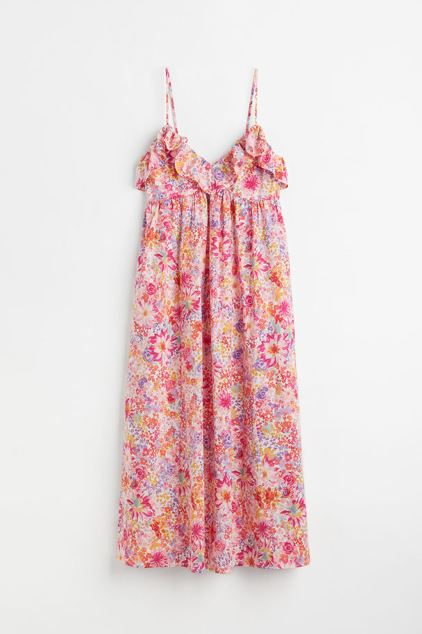 H&M Flounced Dress Pink/floral