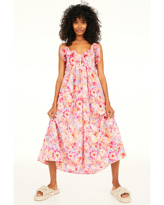 H&M Flounced Dress Pink/floral
