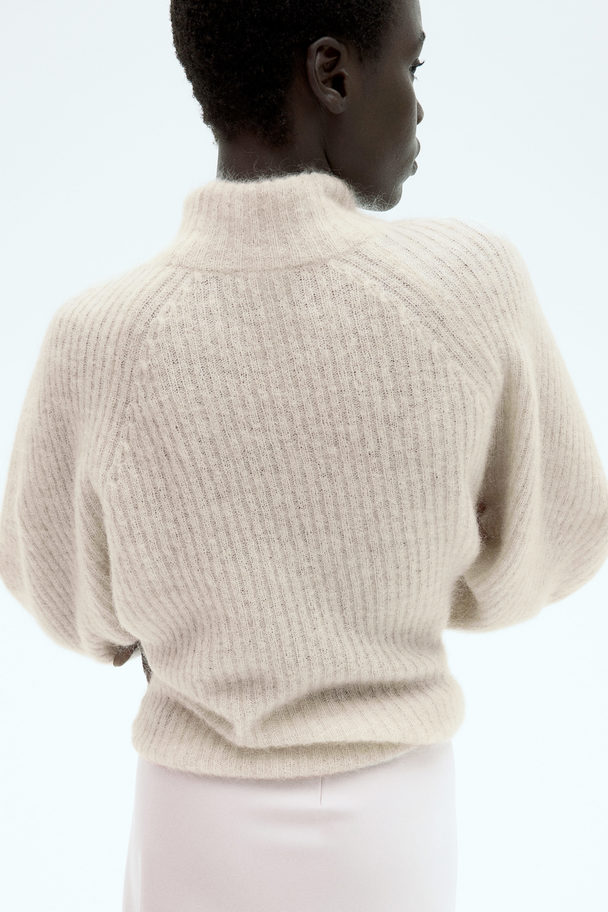 H&M Gerippter Pullover aus Mohairmix Hellrosa
