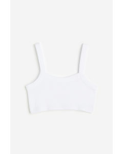 Ribbed Jersey Top White