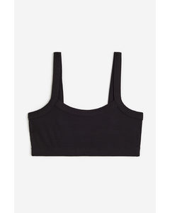 Ribbed Jersey Top Black