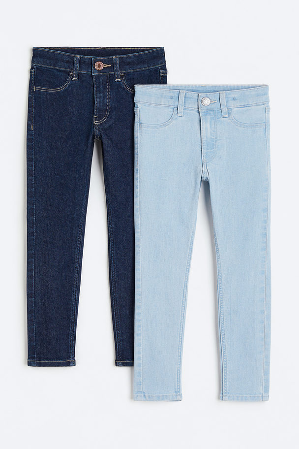 H&M Set Van 2 Skinny Fit Jeans Licht Denimblauw/denimblauw