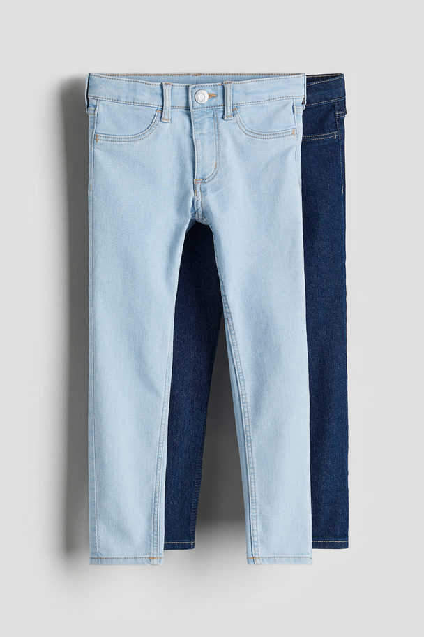 H&M 2-pack Skinny Fit Jeans Light Denim Blue/denim Blue