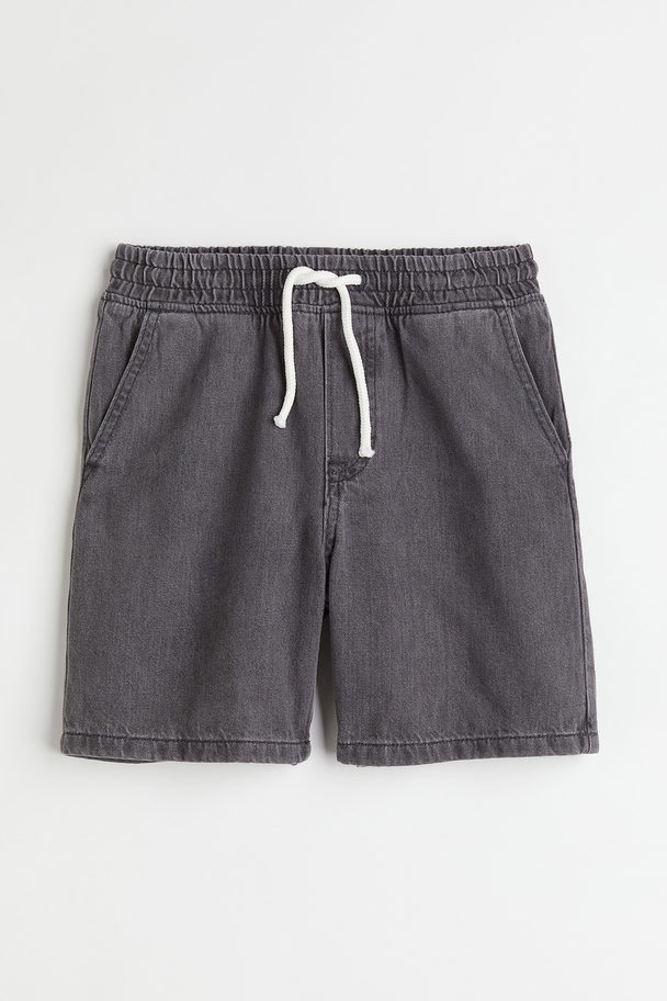 H&M Cotton Denim Shorts Dark Grey