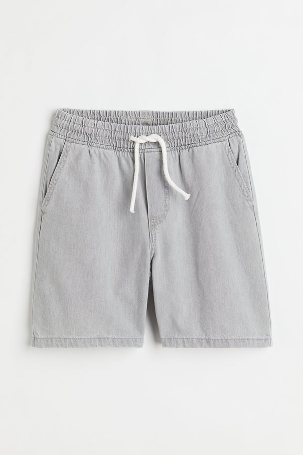 H&M Cotton Denim Shorts Light Grey