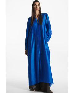 V-neck Kaftan-style Dress Bright Blue