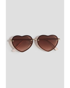 Herzförmige Sonnenbrille Hellrosa