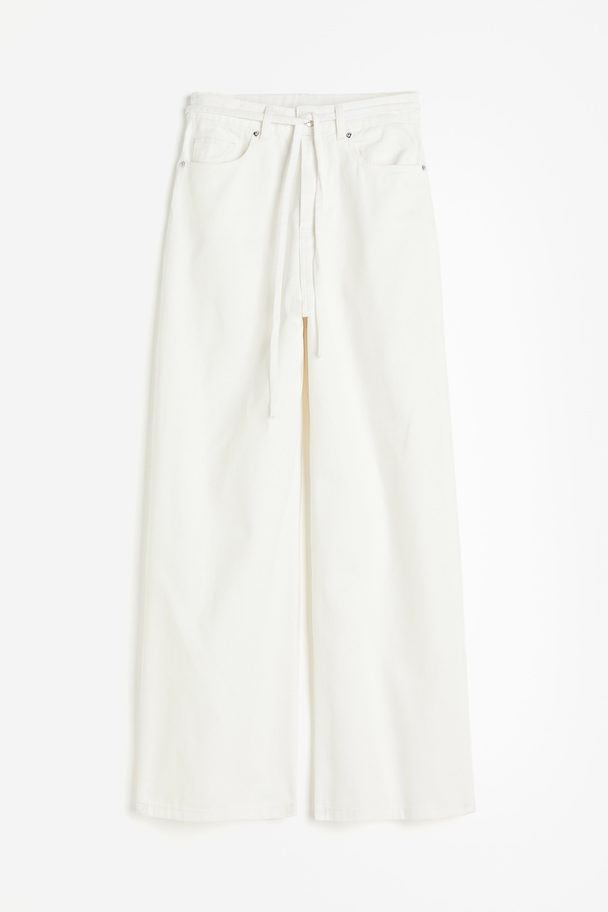 H&M Baggy Twill Trousers White