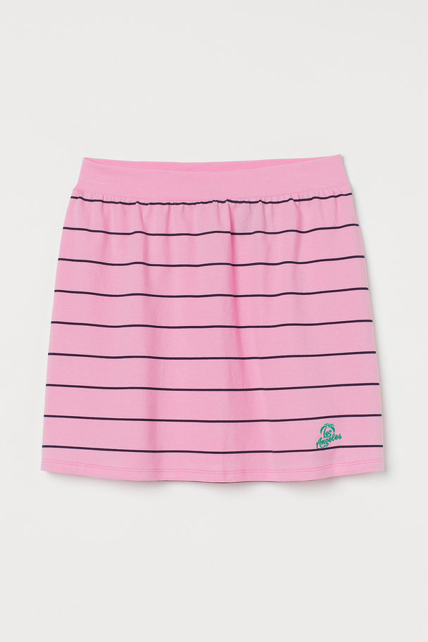 H&M Piqué Skirt Pink/striped