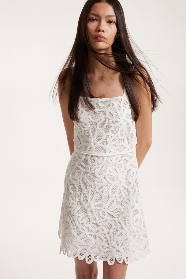 H&M Crochet-look Strappy Dress White