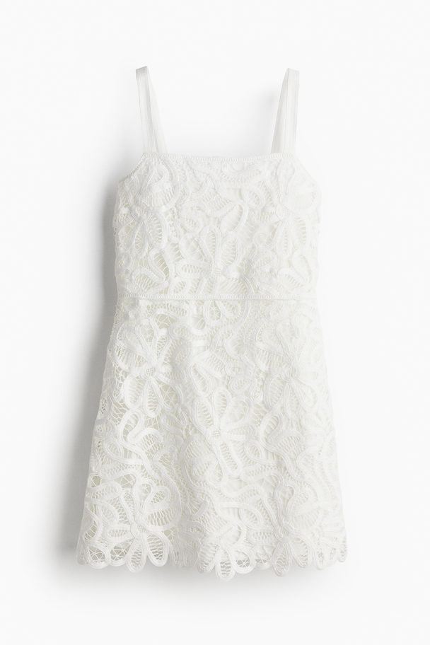 H&M Crochet-look Strappy Dress White