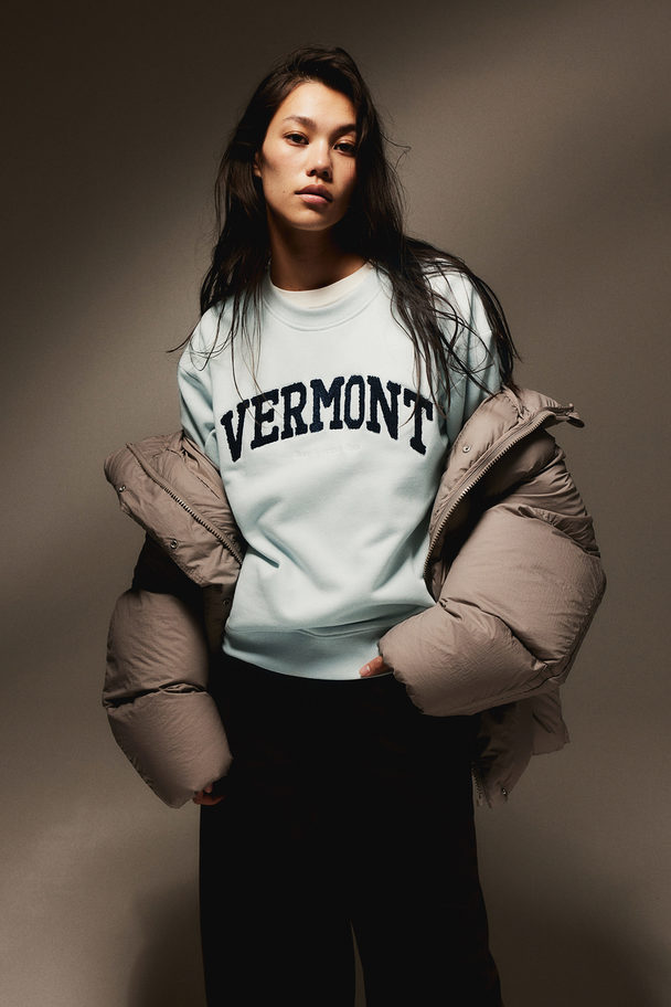 H&M Sweater Met Ronde Hals Lichtturkoois/vermont