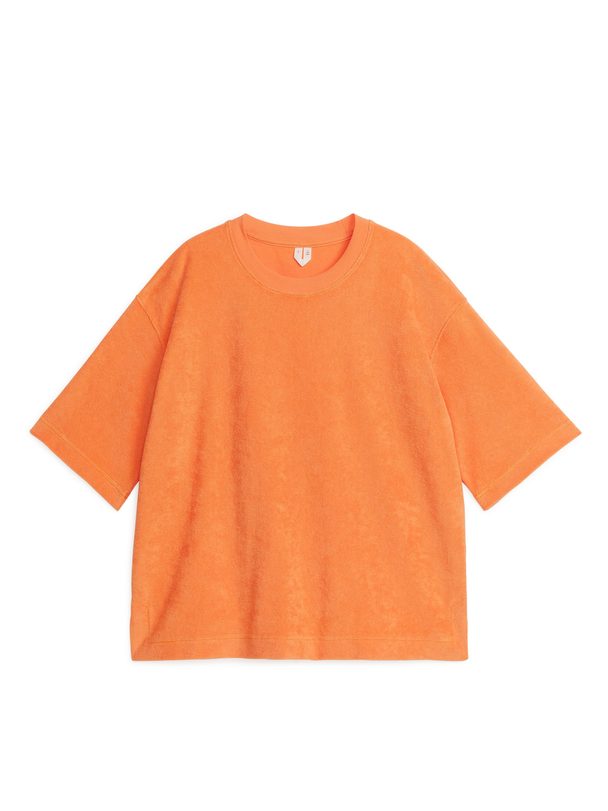 ARKET Baumwoll-Frottee-T-Shirt Orange