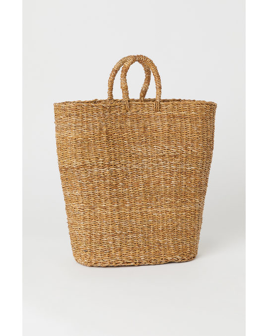 H&M HOME Handmade Laundry Basket Beige/seagrass