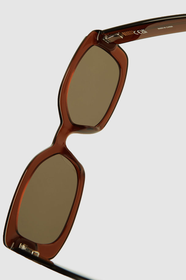 COS Slim Rectangular Sunglasses Brown